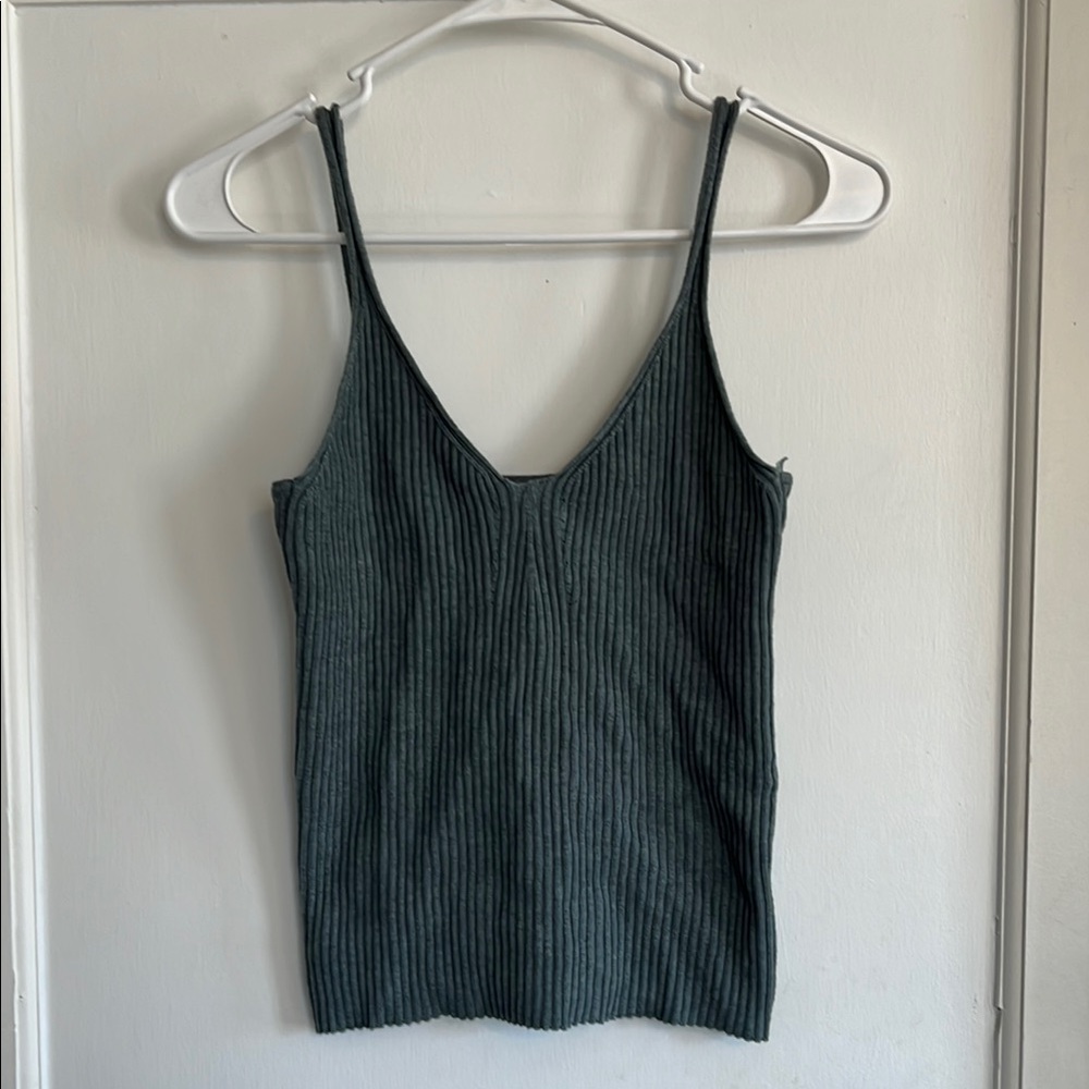 Women's Ribbed Tank Top - Dark Gray